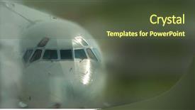  Presentation with homeland security - Cool new PPT layouts with homeland security - commercial airplane with blurred background backdrop and a tawny brown colored foreground