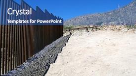  Presentation with arizona - Amazing theme having homeland security - end of border fence backdrop and a teal colored foreground