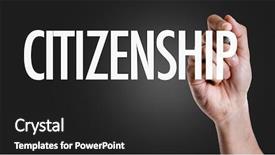  Presentation with homeland security - PPT theme enhanced with homeland security - hand writing the text citizenship background and a dark gray colored foreground