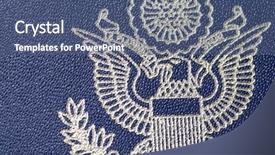  Presentation with homeland security - Presentation design featuring homeland security - united states of america passport background and a ocean colored foreground