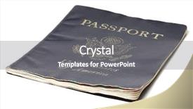  Presentation with homeland security - PPT theme consisting of homeland security - united states passport isolated background and a gray colored foreground