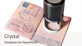  Presentation with homeland security - Audience pleasing slides consisting of homeland security - visa stamp backdrop and a lemonade colored foreground