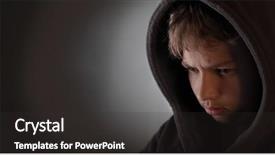  Presentation with sad - Presentation consisting of homeless - portrait of a sad teenager background and a dark gray colored foreground