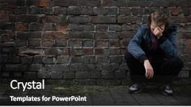  Presentation with teenagers - Slides having homeless - problems of teenagers sad child background and a dark gray colored foreground