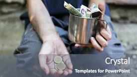  Presentation with beggar - Cool new presentation with homeless beggar money backdrop and a gray colored foreground