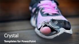  Presentation with homeless - Colorful presentation theme enhanced with homeless child wearing old worn backdrop and a dark gray colored foreground