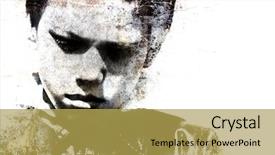  Presentation with homeless - Slide deck featuring homeless children - grungy portrait of a child background and a yellow colored foreground