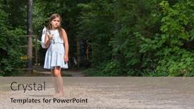  Presentation with homeless - Presentation theme consisting of homeless-hungry-abandoned-runaway-child background and a mint green colored foreground