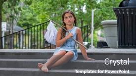  Presentation with homeless - Presentation design enhanced with homeless-hungry-abandoned-runaway-child background and a gray colored foreground