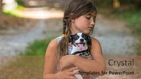  Presentation with dog shelter - Presentation theme featuring homeless-hungry-abandoned-runaway-child background and a coral colored foreground