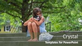  Presentation with pet shelter - Presentation theme consisting of homeless-hungry-abandoned-runaway-child background and a tawny brown colored foreground