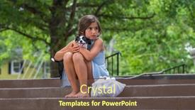  Presentation with pet shelter - Presentation having homeless-hungry-abandoned-runaway-child background and a violet colored foreground