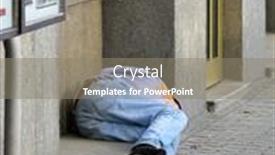  Presentation with homeless - Presentation theme with homeless-in-the-street-wroclaw background and a gray colored foreground