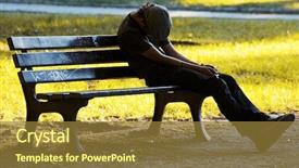  Presentation with homeless - Slide deck featuring grill country fair food sale background and a tawny brown colored foreground