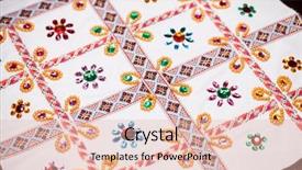  Presentation with embroidery - Slide set enhanced with homemade - embroidery on white fabric background and a lemonade colored foreground