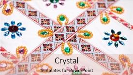  Presentation with embroidery - Amazing presentation design having homemade - embroidery on white fabric backdrop and a coral colored foreground