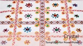  Presentation with embroidery - Presentation theme featuring homemade - embroidery on white fabric background and a lemonade colored foreground