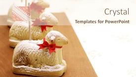  Presentation with lion lamb - PPT layouts with homemade-agneau-pascal-easter-lamb background and a cream colored foreground