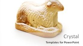  Presentation with white easter lily flowers - Presentation theme enhanced with homemade-agneau-pascal-easter-lamb background and a white colored foreground