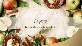  Presentation with apple cider vinegar - Beautiful PPT theme featuring homemade-apple-cider-vinegar-flat backdrop and a lemonade colored foreground