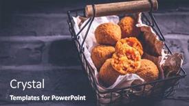  Presentation with mozzarella cheese - Theme featuring homemade-arancini-deep-fried-rice background and a  colored foreground