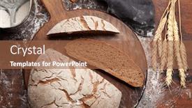  Presentation with bread - Colorful slide deck enhanced with homemade-baked-bread-on-wooden backdrop and a red colored foreground