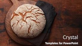  Presentation with bread - Beautiful slide deck featuring homemade-baked-bread-on-wooden backdrop and a wine colored foreground