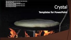  Presentation with turkish - Theme consisting of paratha - homemade baked bread background and a black colored foreground