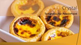  Presentation with egg - Slides with homemade-baked-portuguese-egg-tart background and a gold colored foreground