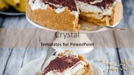  Presentation with banoffee - Colorful slide set enhanced with homemade banana banoffee cake - better than from bakery backdrop and a coral colored foreground