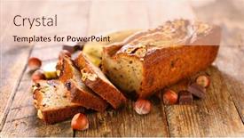  Presentation with banana - Slide set consisting of homemade-banana-bread-on-wood background and a lemonade colored foreground