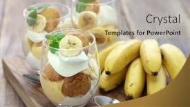  Presentation with pudding - Cool new PPT theme with homemade banana pudding southern dessert backdrop and a mint green colored foreground