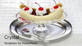  Presentation with plant tissue culture banana - Presentation having homemade banana split sundae american background and a light gray colored foreground