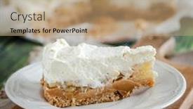 Presentation with banoffee - Presentation theme consisting of homemade banoffee pie - better than background and a coral colored foreground