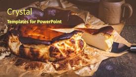 Presentation with burnt - PPT layouts with homemade-basque-burnt-cheesecake-san background and a tawny brown colored foreground