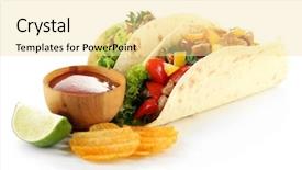  Presentation with hydroponics vegetables hydroponic vegetable - Audience pleasing slide deck consisting of homemade beef burritos with vegetables backdrop and a blonde colored foreground