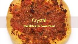  Presentation with beef - PPT theme featuring homemade-beef-manakeesh-isolated background and a tawny brown colored foreground