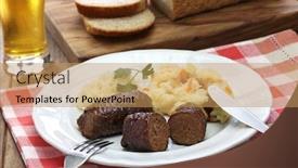  Presentation with dutch - Cool new slide deck with homemade beef roll rundervink dutch cuisine backdrop and a coral colored foreground