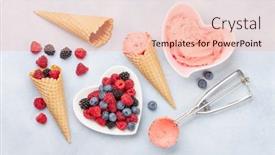  Presentation with ice cream sundae - Presentation design featuring homemade-berry-ice-cream-sundae background and a lemonade colored foreground