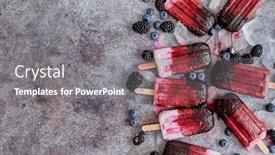  Presentation with ice cream - Amazing presentation theme having homemade-blackberry-and-cream-ice backdrop and a gray colored foreground