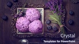  Presentation with blueberry - Presentation theme having homemade-blueberry-lavender-ice-cream background and a wine colored foreground