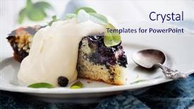  Presentation with blueberry - Amazing slides having homemade-blueberry-pie-with-whipped backdrop and a sky blue colored foreground