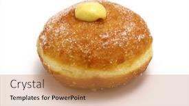  Presentation with italian - PPT theme enhanced with homemade-bomboloni-filled-with-custard background and a coral colored foreground