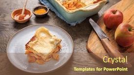  Presentation with pudding - PPT layouts with homemade-bread-pudding-breakfast-casserole background and a tawny brown colored foreground