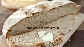  Presentation with best - Presentation theme featuring homemade bread - you will bake the best bread at home background and a coral colored foreground