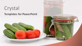  Presentation with canning - Cool new PPT theme with homemade-canning-canned-tomatoes backdrop and a white colored foreground