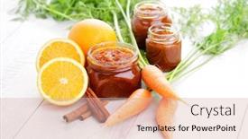  Presentation with jam - PPT theme enhanced with homemade carrot and orange jam background and a lemonade colored foreground