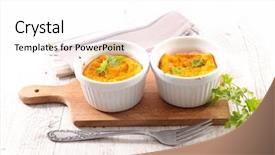  Presentation with homemade soap - Slides enhanced with homemade carrot flan background and a white colored foreground