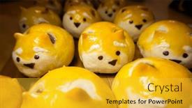  Presentation with cartoon - Slide deck with homemade-cartoon-shiba-inu-face background and a yellow colored foreground