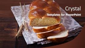  Presentation with wooden - Colorful slide set enhanced with homemade-challah-on-wooden-background backdrop and a tawny brown colored foreground